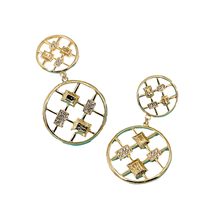 Women’s Geometric Round Earrings – Trendy Zinc Alloy Fashion Jewelry