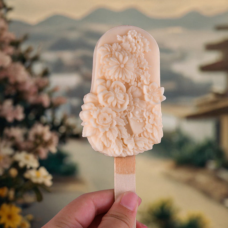 Floral Silicone Ice Cream Mold – Food-Grade DIY Popsicle Maker for Creative Desserts