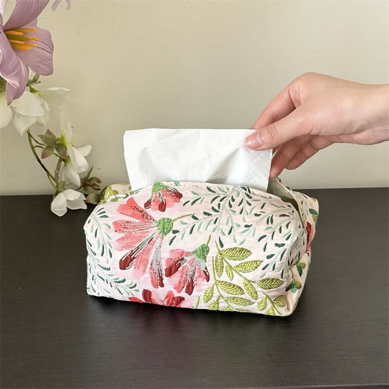 Creative Fabric Tissue Box Cover – Stylish Dust-Proof Tissue Holder for Home & Car