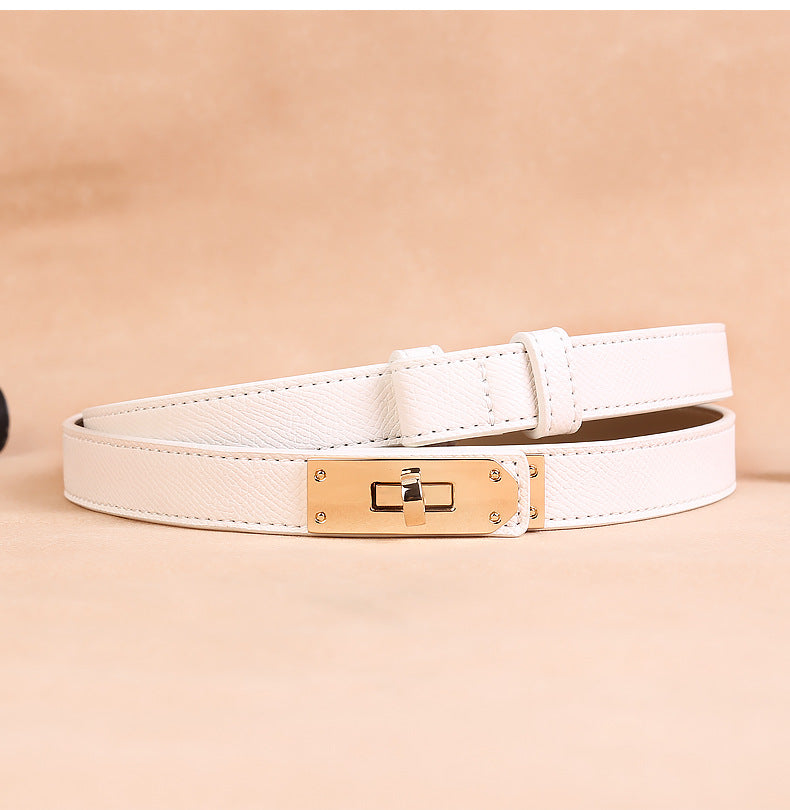 Women's Leather Waist Belt – Snap Button Fashion Dress Accessory