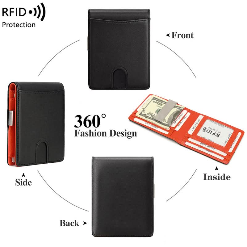 Men’s RFID Blocking Leather Wallet – Slim Bifold Card Holder