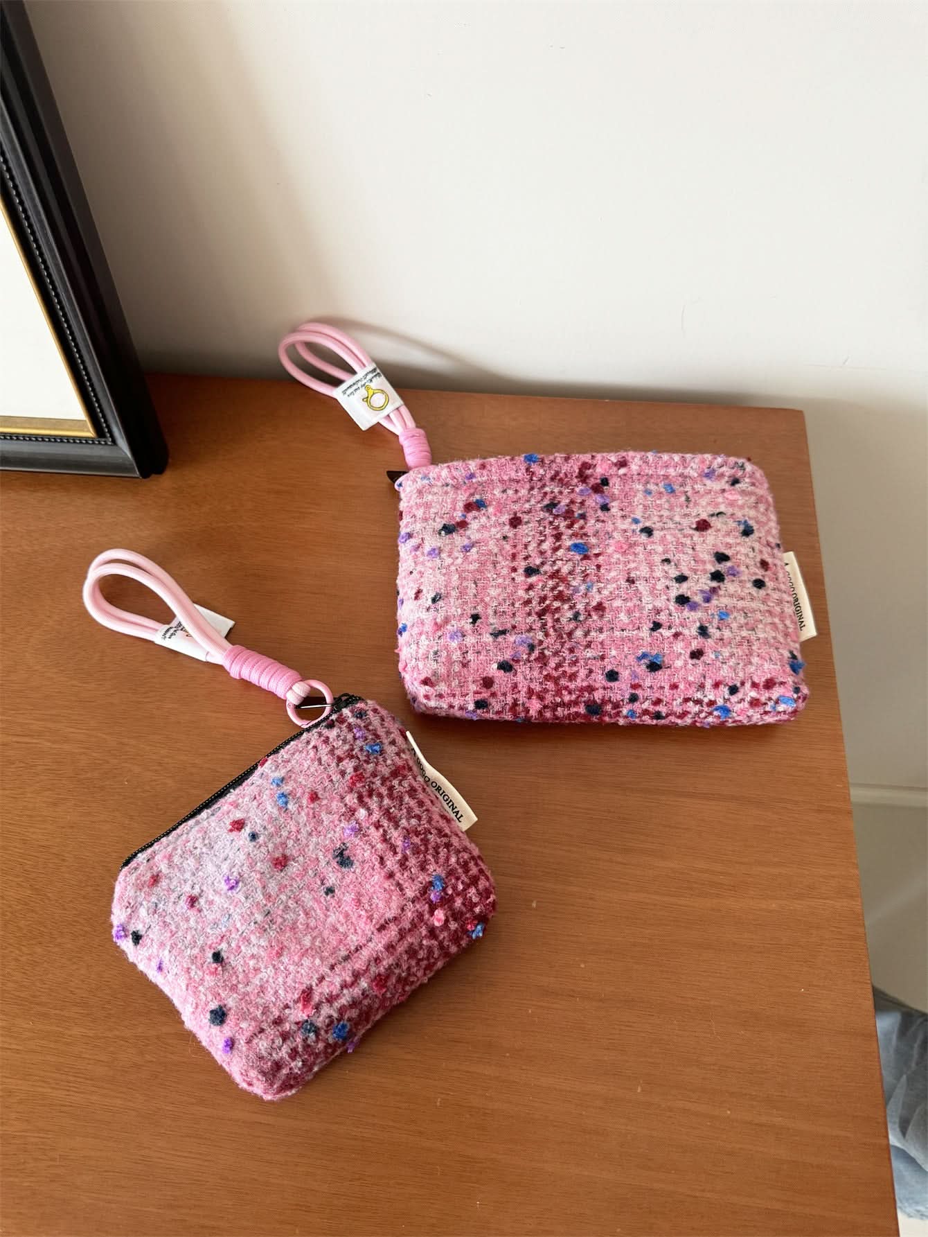 Woolen Chanel-Inspired Cosmetic Bag – Portable Organizer for Women