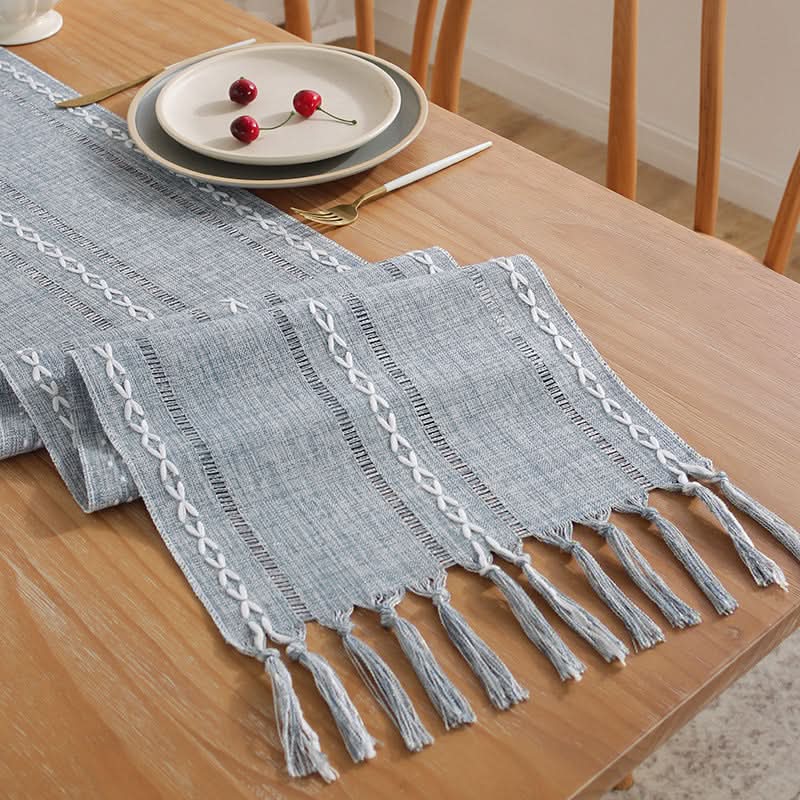 Table Flag Cotton & Linen Table Cloth – Handmade with Tassels