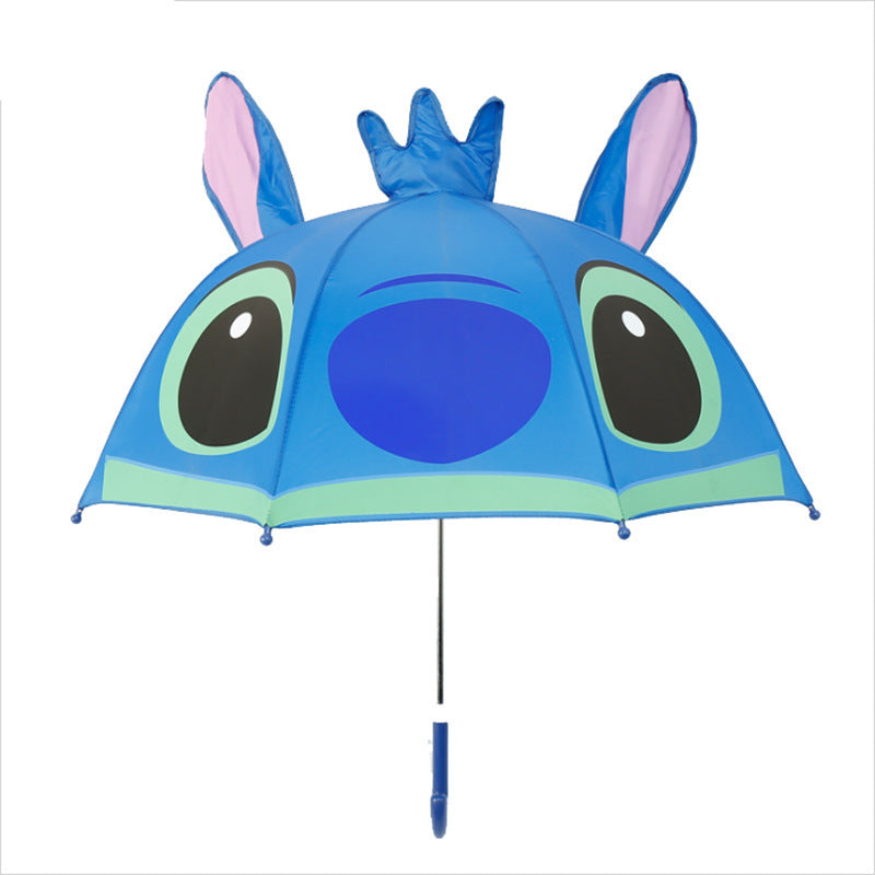 Kids Cartoon Umbrella with 3D Ears – Ultra-Light Fiberglass, Ages 2–7