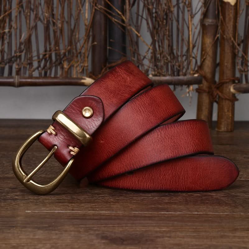 Men's Vintage Retro Leather Belt – Pin Buckle