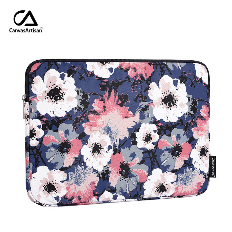Midnight Bloom Floral Waterproof Laptop Sleeve – Shock-Resistant Computer Case