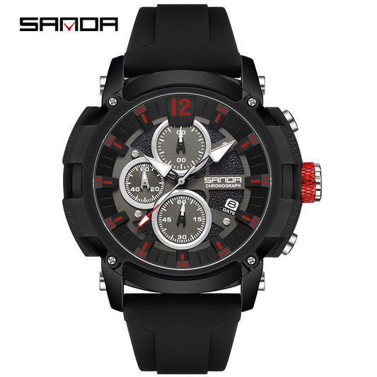 SANDA Men’s Chronograph Quartz Watch – Retro Luminous Waterproof Sports Watch