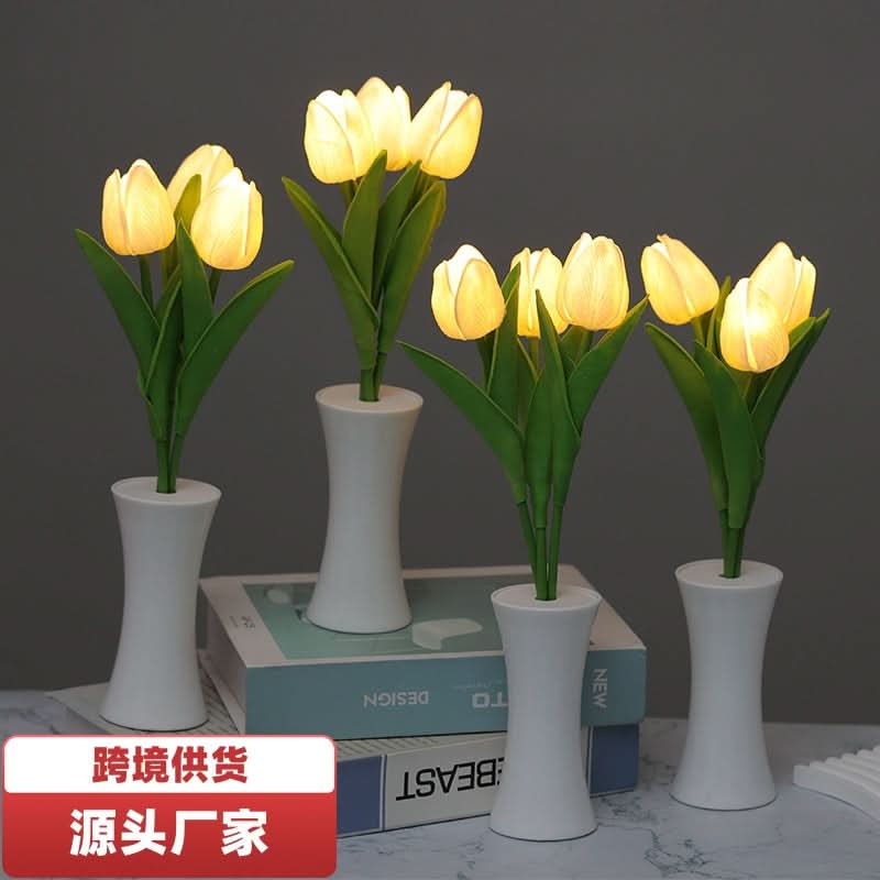 Set of 2 Tulip LED Night Lights – Warm Glow