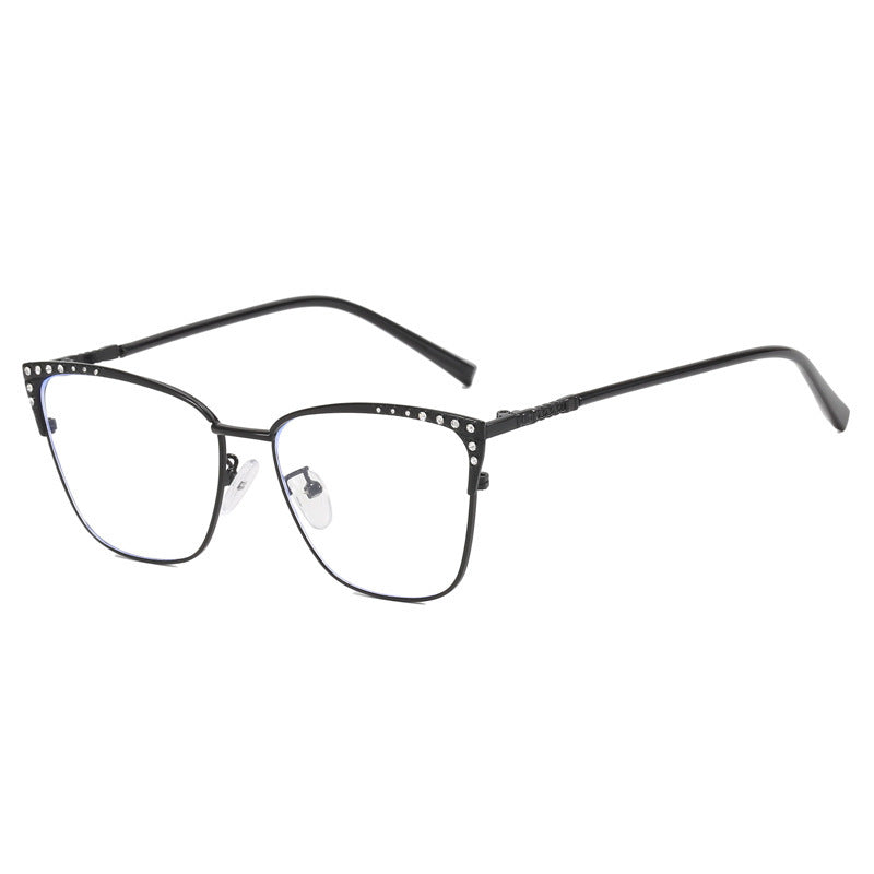 Cat-Eye Anti-Blue Light Glasses for Women – Diamond-Accented Full Frame Eyewear