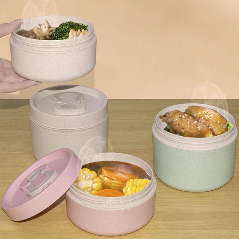 Wheat Straw Round Lunch Box – Microwave Safe Food Container