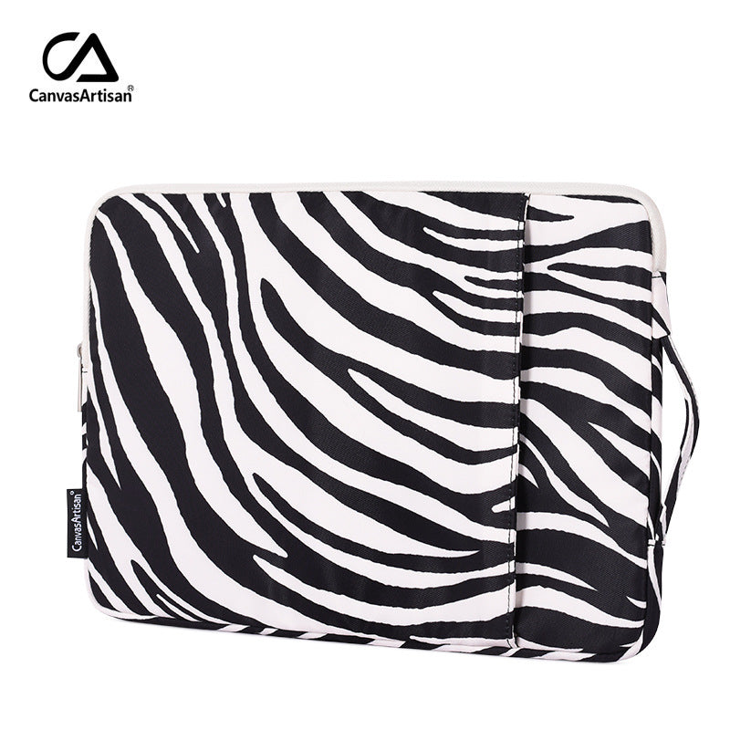 Dual Compartment Zebra Laptop Sleeve – Waterproof Protective Case for 11-15 Inch Laptops