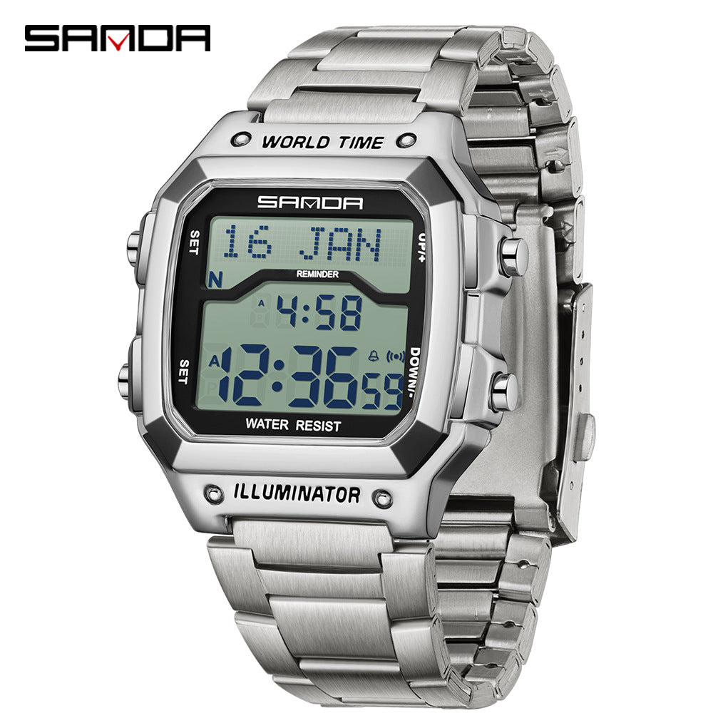 Sanda Multifunction Digital Watch for Men – Waterproof Electronic Sports Watch
