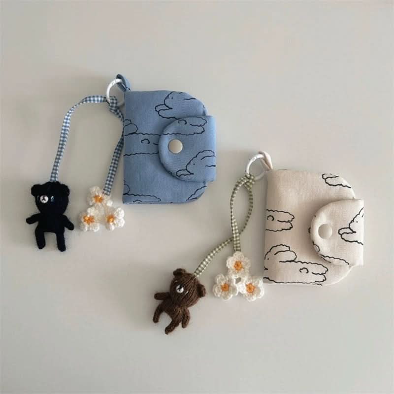Cute Rabbit Floral Coin Purse for Kids (Keychain not included)
