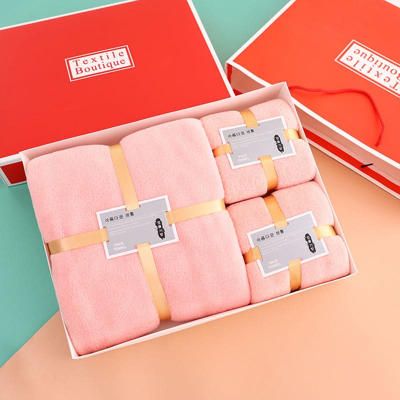 Luxury Coral Fleece 3-Piece Towel Set