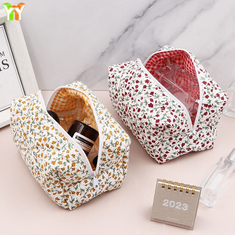 Spring Floral Large Capacity Travel Cosmetic Bag