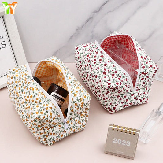 Spring Floral Large Capacity Travel Cosmetic Bag