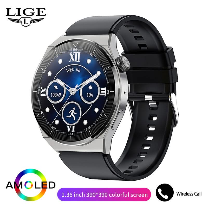 Men’s Round Dial Smart Watch with Bluetooth Calling – Health & Fitness Tracker