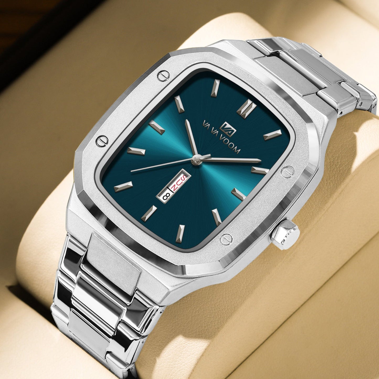 Men’s Square Dial Fashion Watch – Modern Apple-Style Design