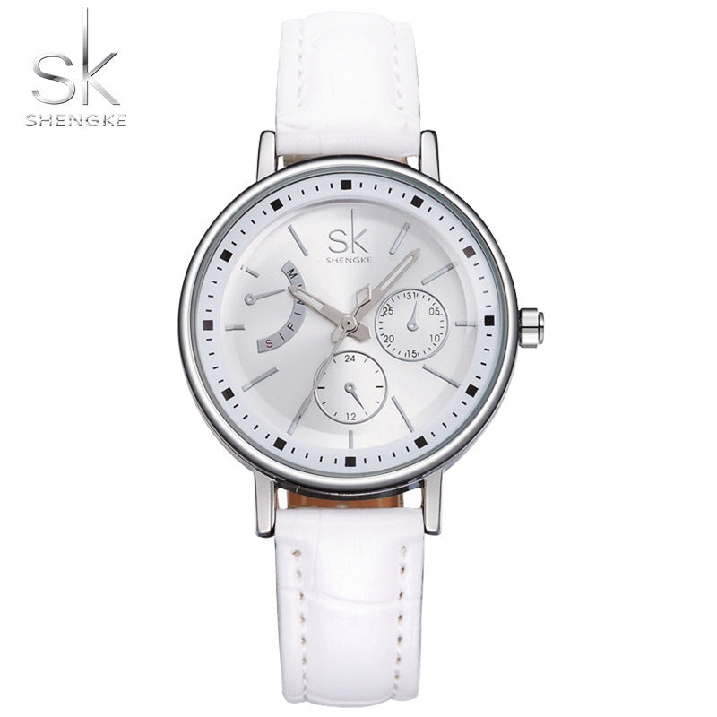 SK Women’s Quartz Wristwatch – Elegant Small Dial Waterproof Fashion Watch