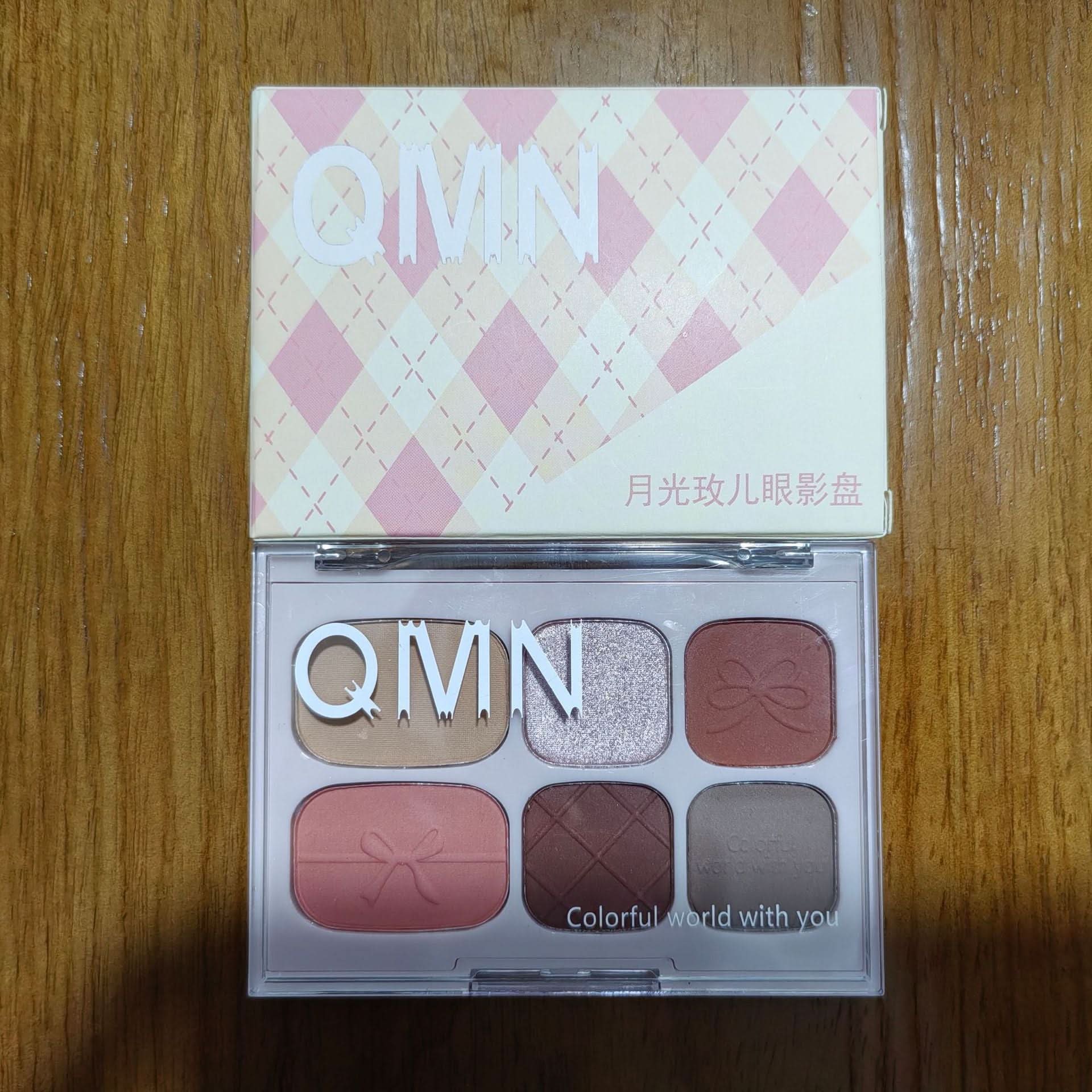 QMN 6-Color Eyeshadow Palette – Moonlight Rose, Matte & Shimmer