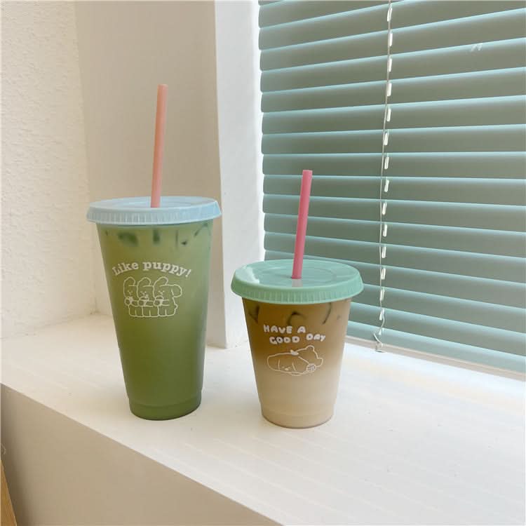 Korean Cartoon Puppy Travel Coffee Tumbler