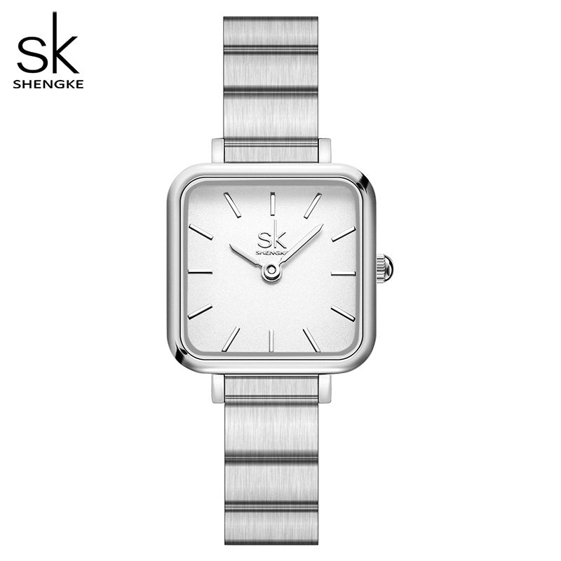 SK Women’s Square Dial Quartz Watch – 30M Waterproof Fashion Wristwatch