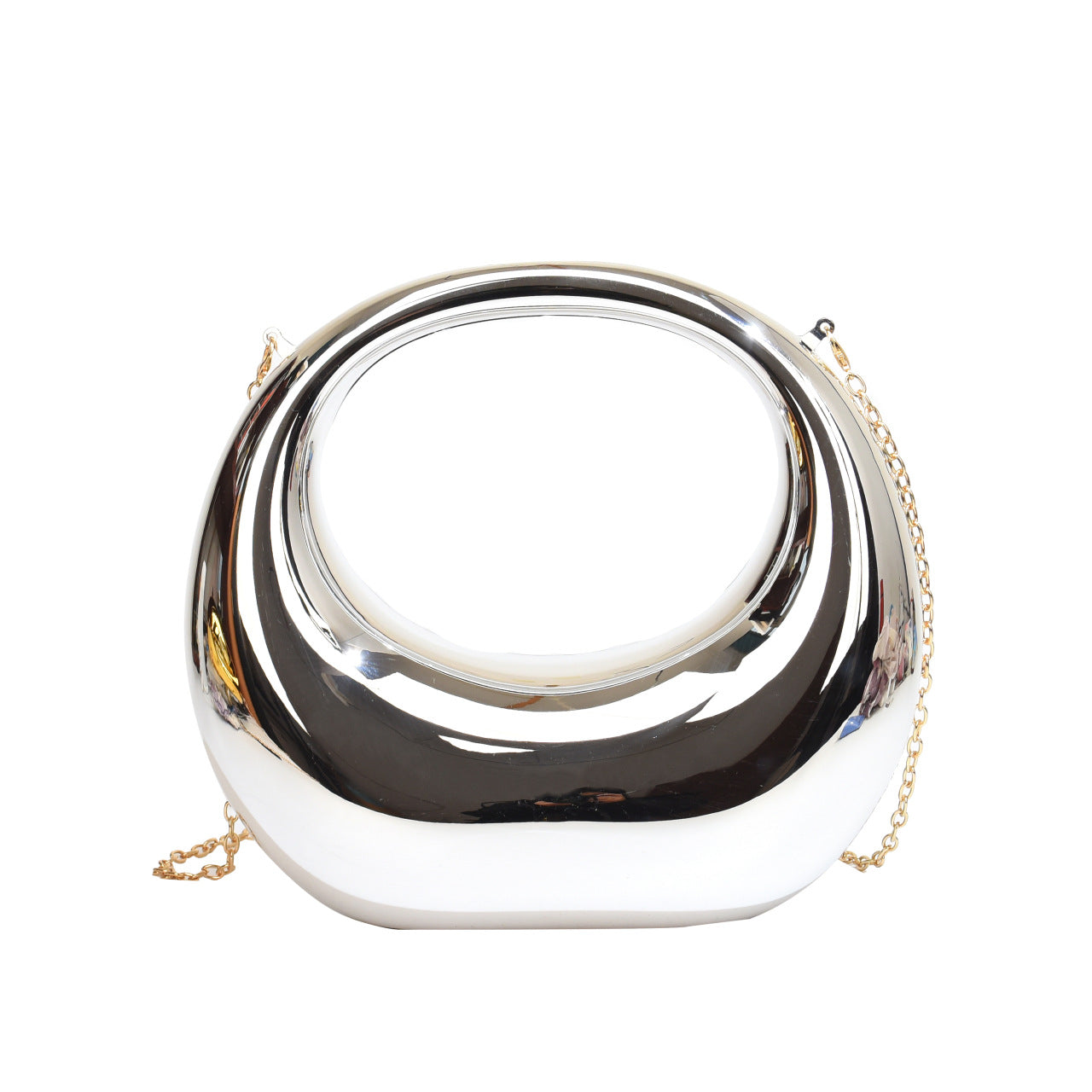 Large Acrylic Crescent Handbag – Trendy Moon-Shaped Evening Shoulder Bag for Women