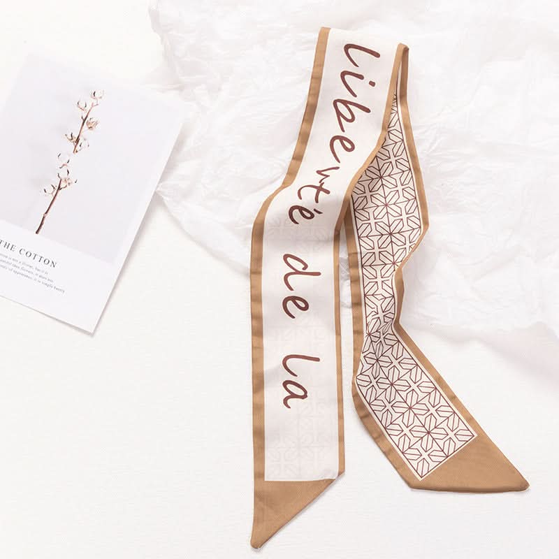 Silk Scarf Ribbon Ponytail Bow - Letter Headband Accessory (Set of 2pcs.)