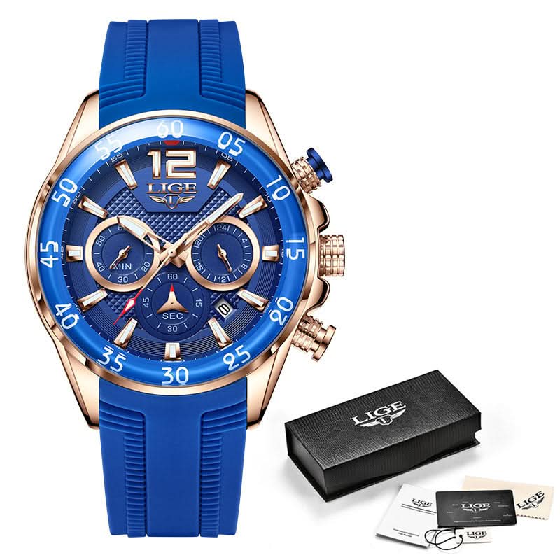 Men’s Quartz Sports Chronograph Watch –Silicone Strap