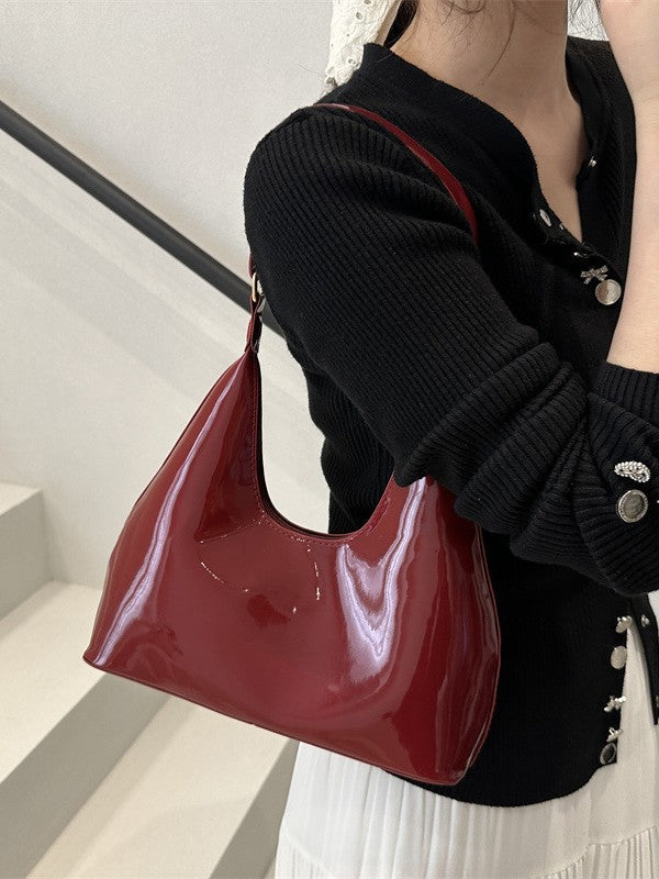 Retro Leather Shoulder Bag – Classic PU Underarm Purse for Women