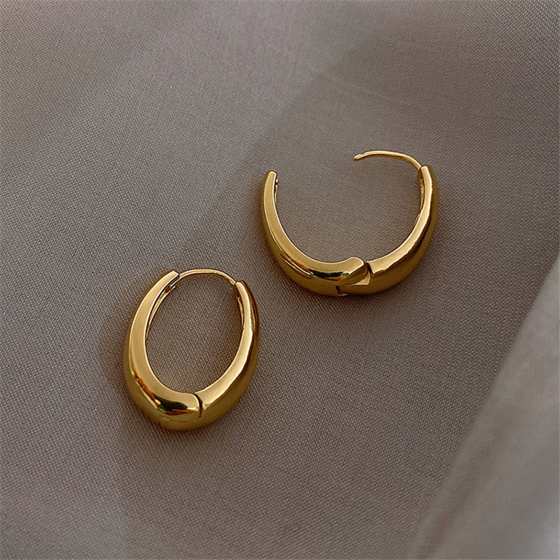 Korean Teardrop Earrings for Women – Retro Minimalist Metal Fashion Jewelry
