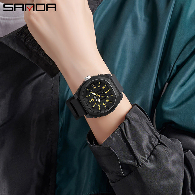 Sanda Waterproof Digital Sports Watch – Durable Dual Display Quartz Watch for Students