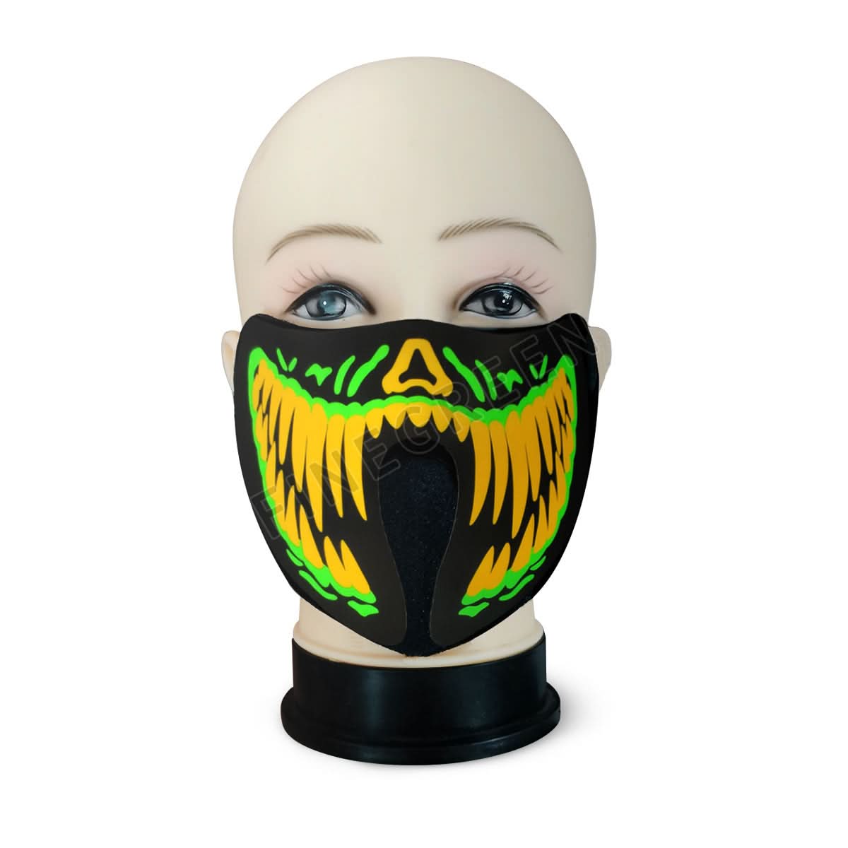 Voice-Controlled Glowing Halloween Mask, USB-Powered