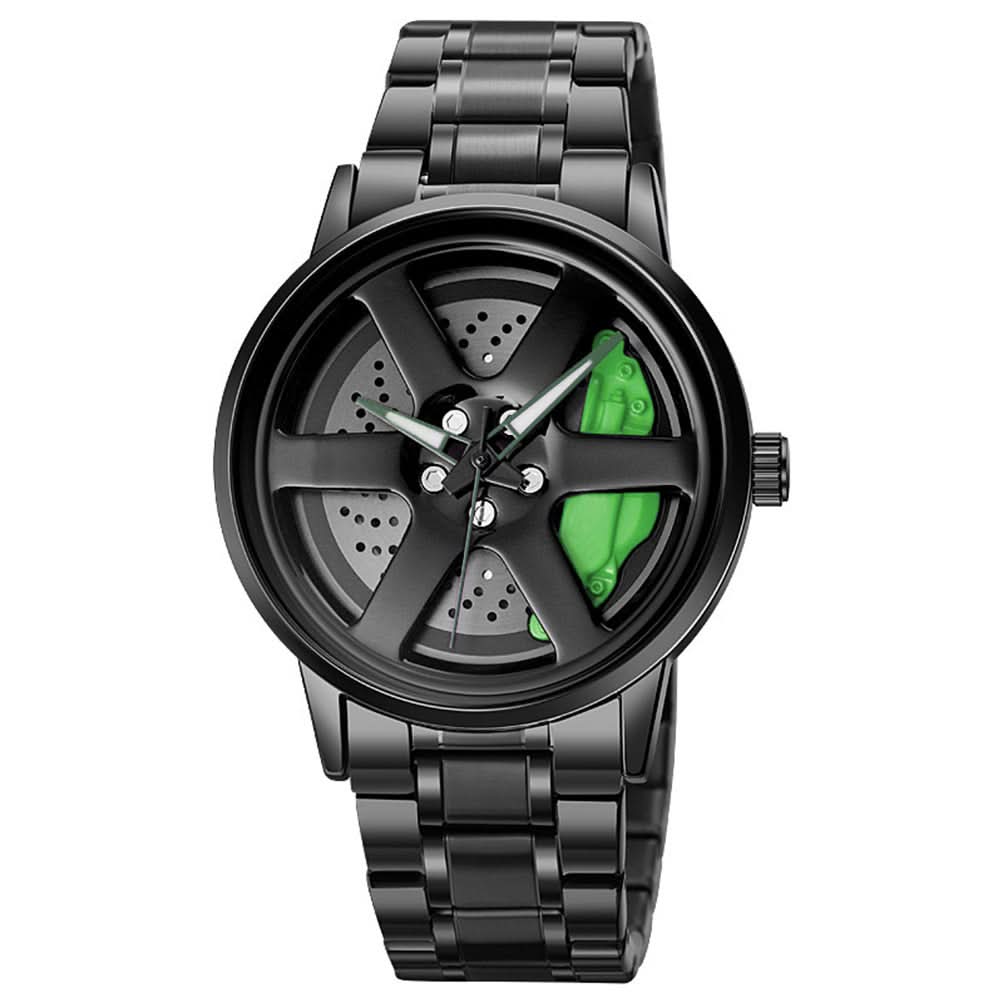 Men's Wheel-Style Waterproof Quartz Watch-Rotatable