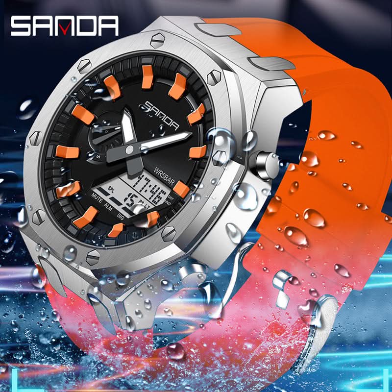 Men's Waterproof Sports Watch – Octagonal Design