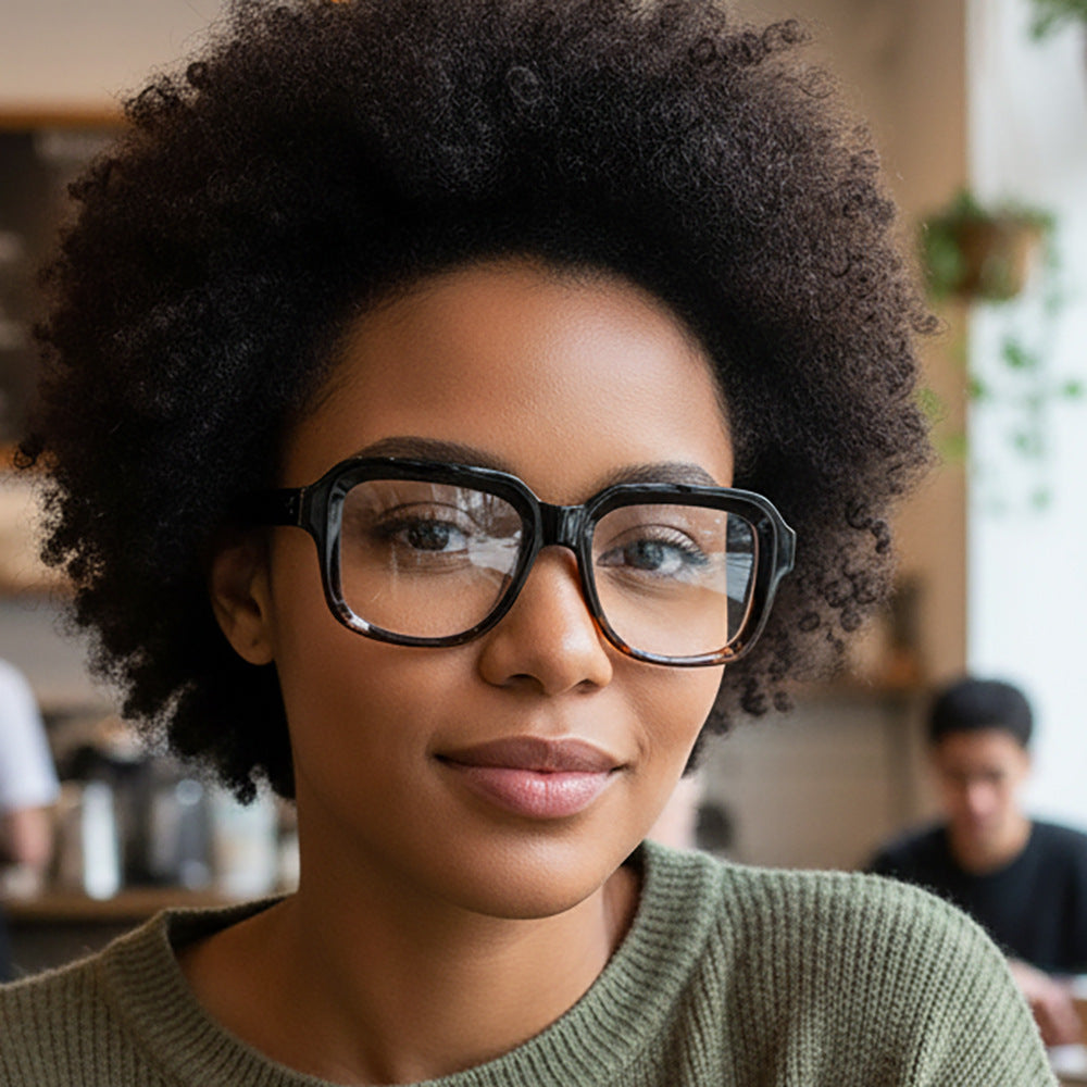 Square Blue Light Blocking Eyeglasses Frame – Minimalist Studded Design, Fashion Sunglasses for Everyday Wear