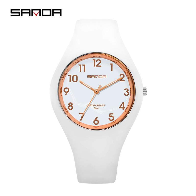 Sanda Jelly Series Quartz Watch – Waterproof Shockproof Sports Watch for Students