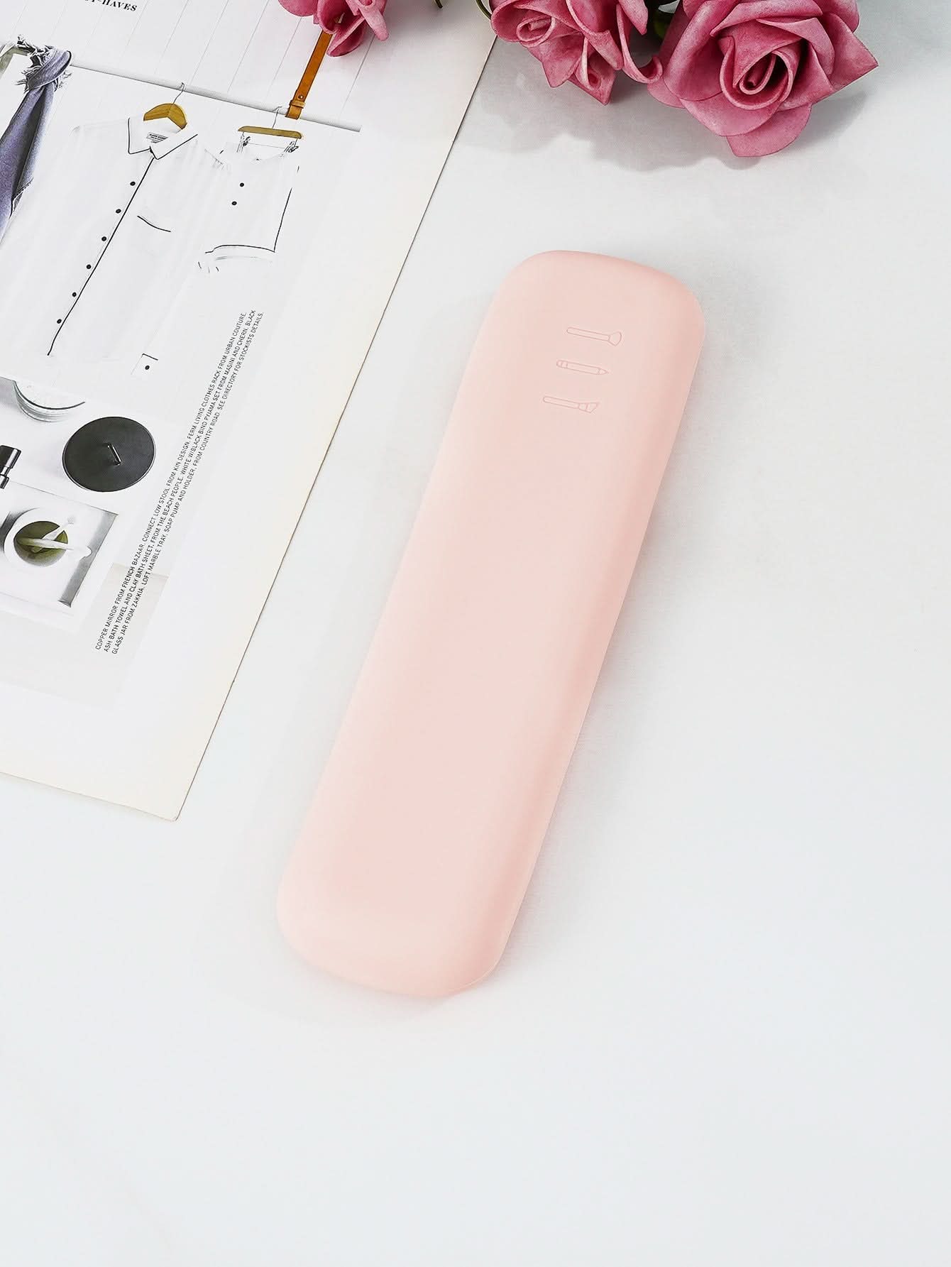 Silicone Makeup Brush & Eyebrow Pencil Storage Box – Portable & Dustproof Organizer