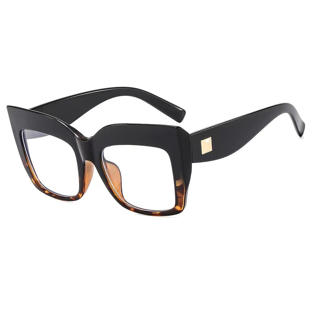 Women's Colorful Cat-Eye Square Glasses – Oversized Anti-Blue Light Frames