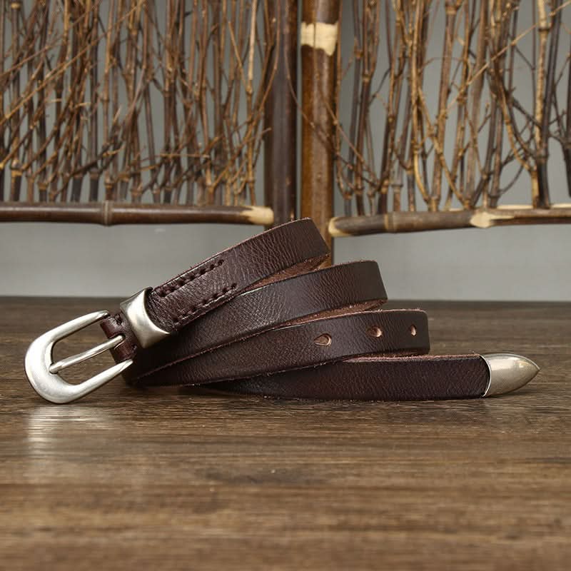Women's Retro Slim Leather Belt – Waist Belt for Jeans & Dresses