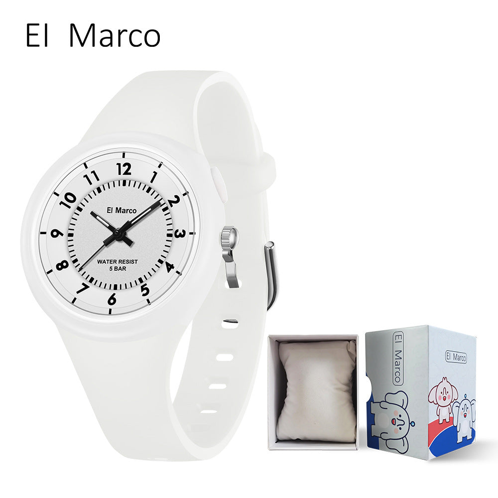 EL Marco Luminous Waterproof Quartz Watch – Kids Fashion Student Wristwatch