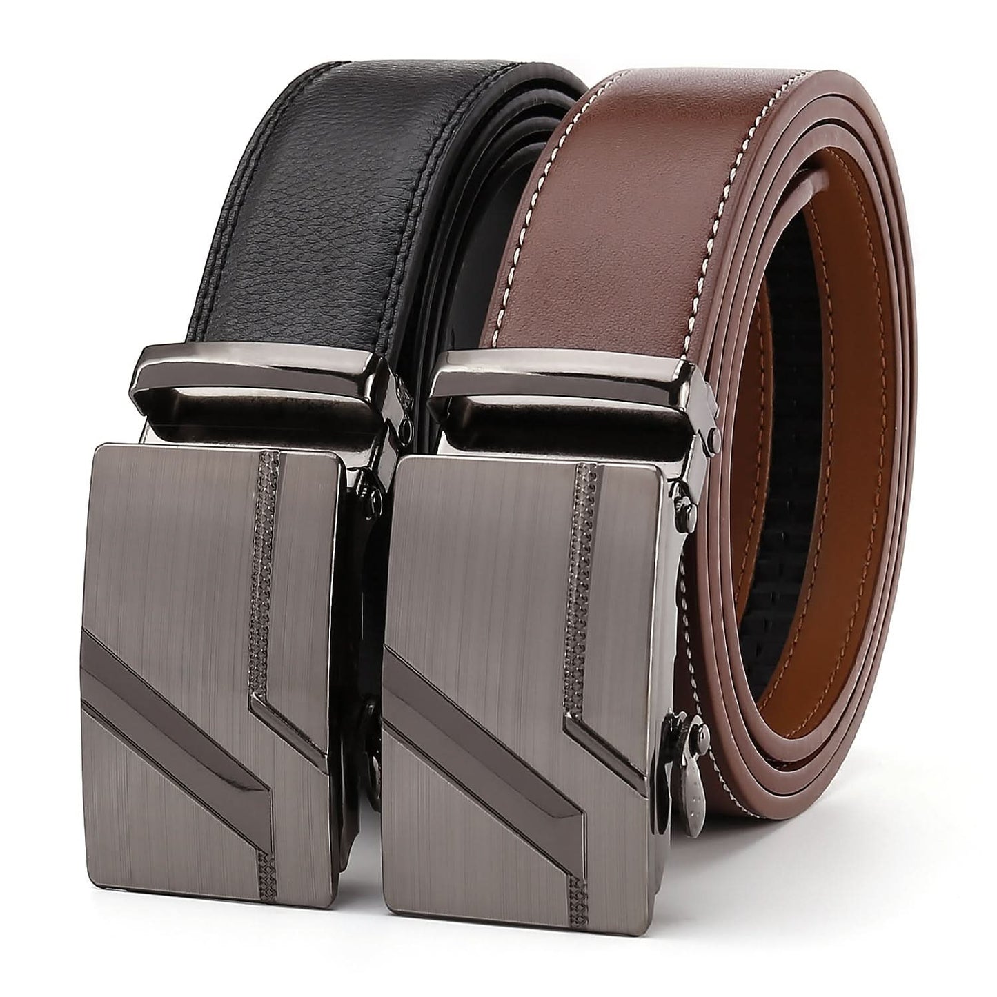 Men's Leather Automatic Buckle Belt