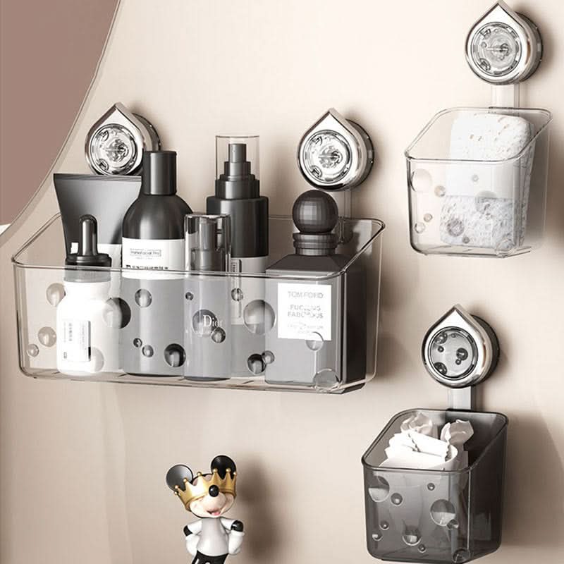 Space-Saving Suction Cup Shelf – Bathroom & Cosmetic Storage Box with Strong Hold