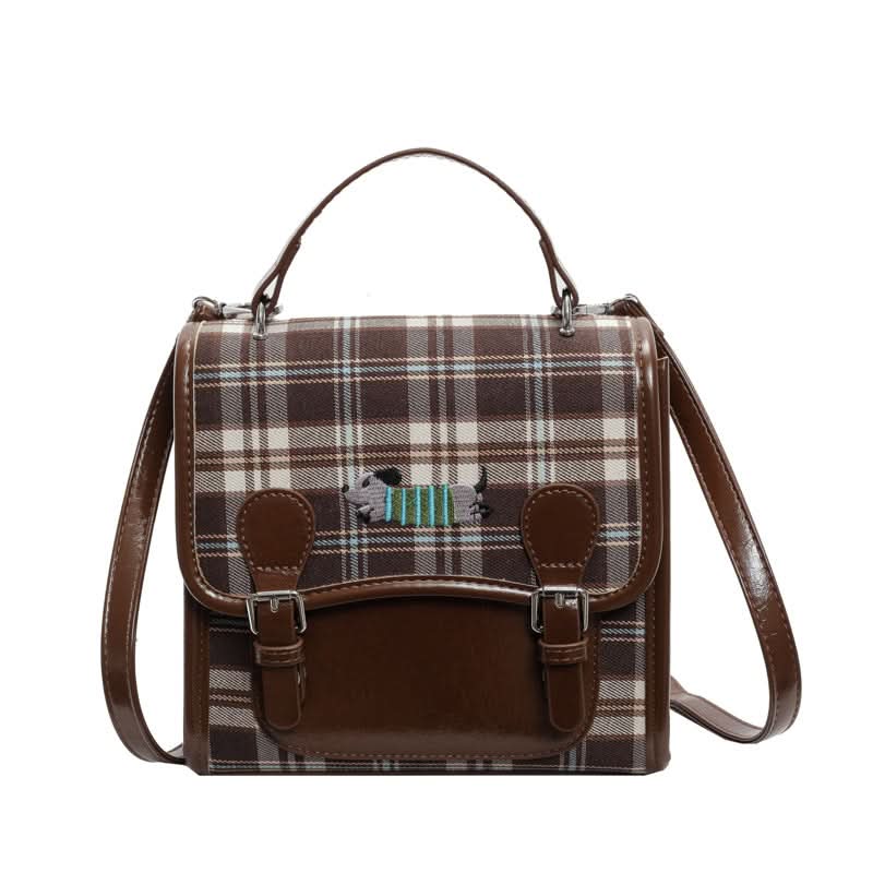 Women's Retro Plaid Small Backpack – Stylish Commuter Bag