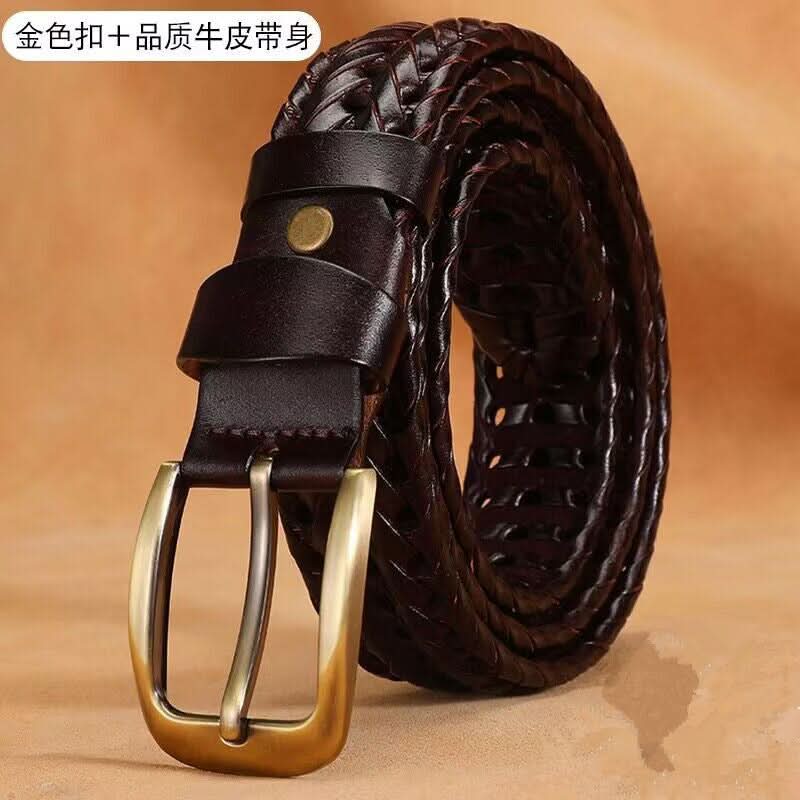 Hand-Woven Leather Belt for Men & Women