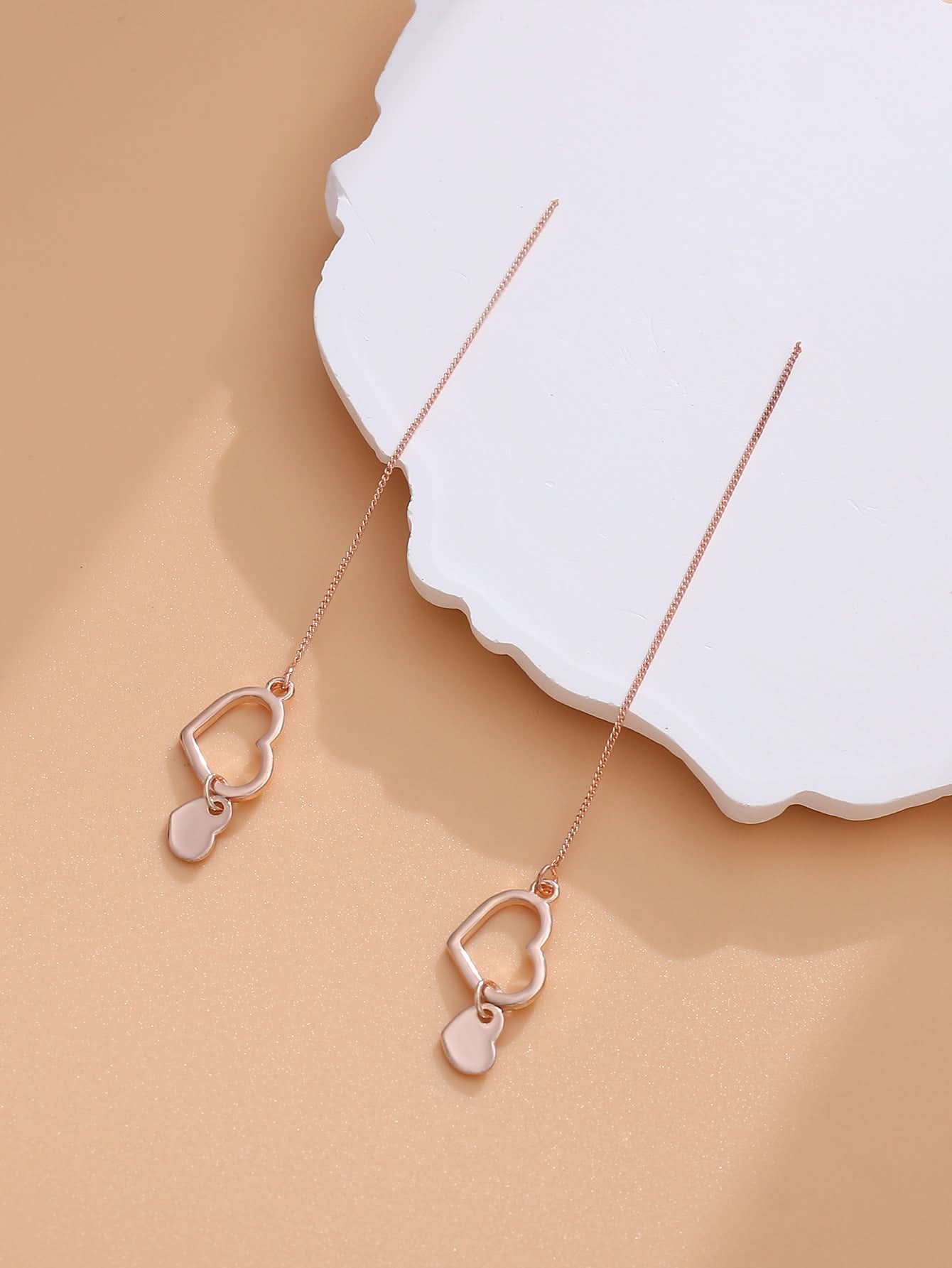 Love Heart Tassel Earrings for Women
