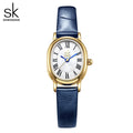 SK Women’s Retro Oval Quartz Watch – Leather Strap, 30M Waterproof Fashion Wristwatch