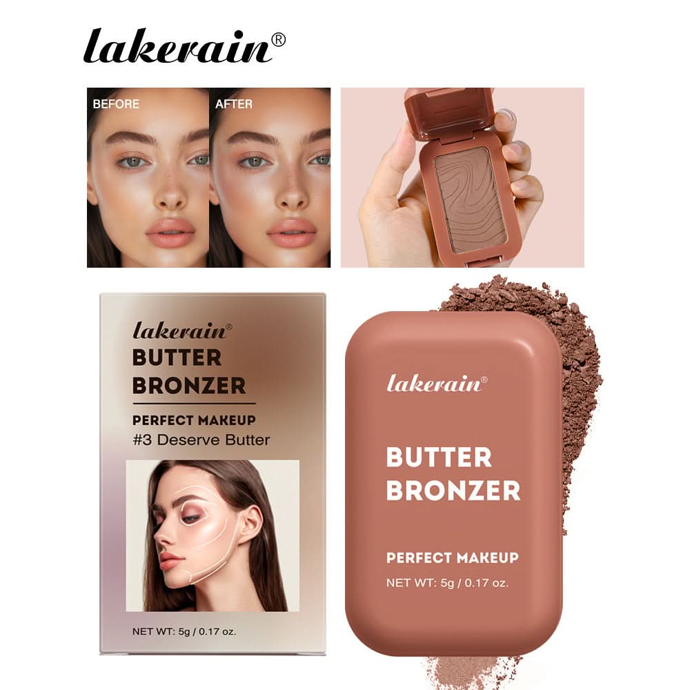 Lakerain Butter Bronzing Contour Powder – Natural Sculpting & Matte Finish