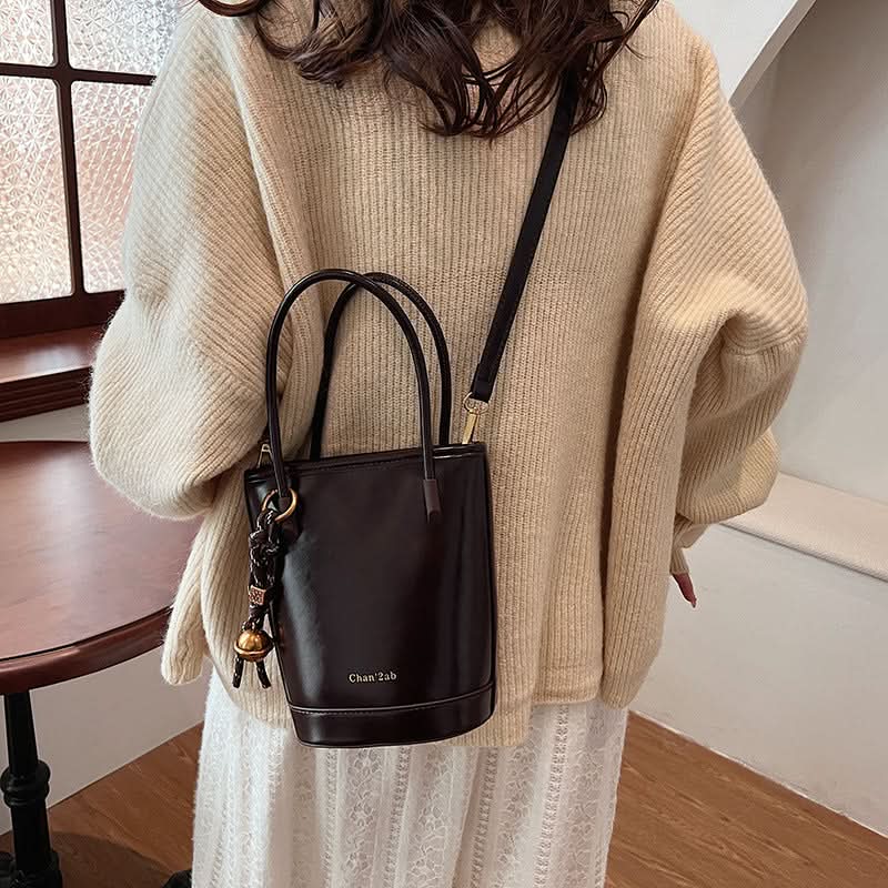 Women’s Retro Bucket Shoulder Bag – Urban Fashion PU Handbag