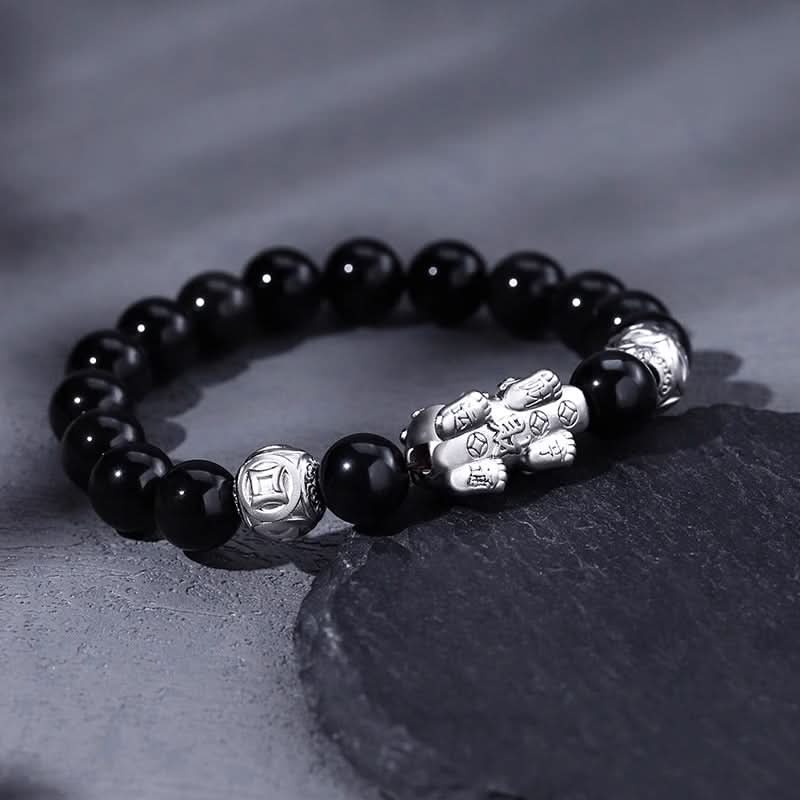 Men’s Stylish Obsidian Pixiu Bracelet – Braided Wealth Jewelry